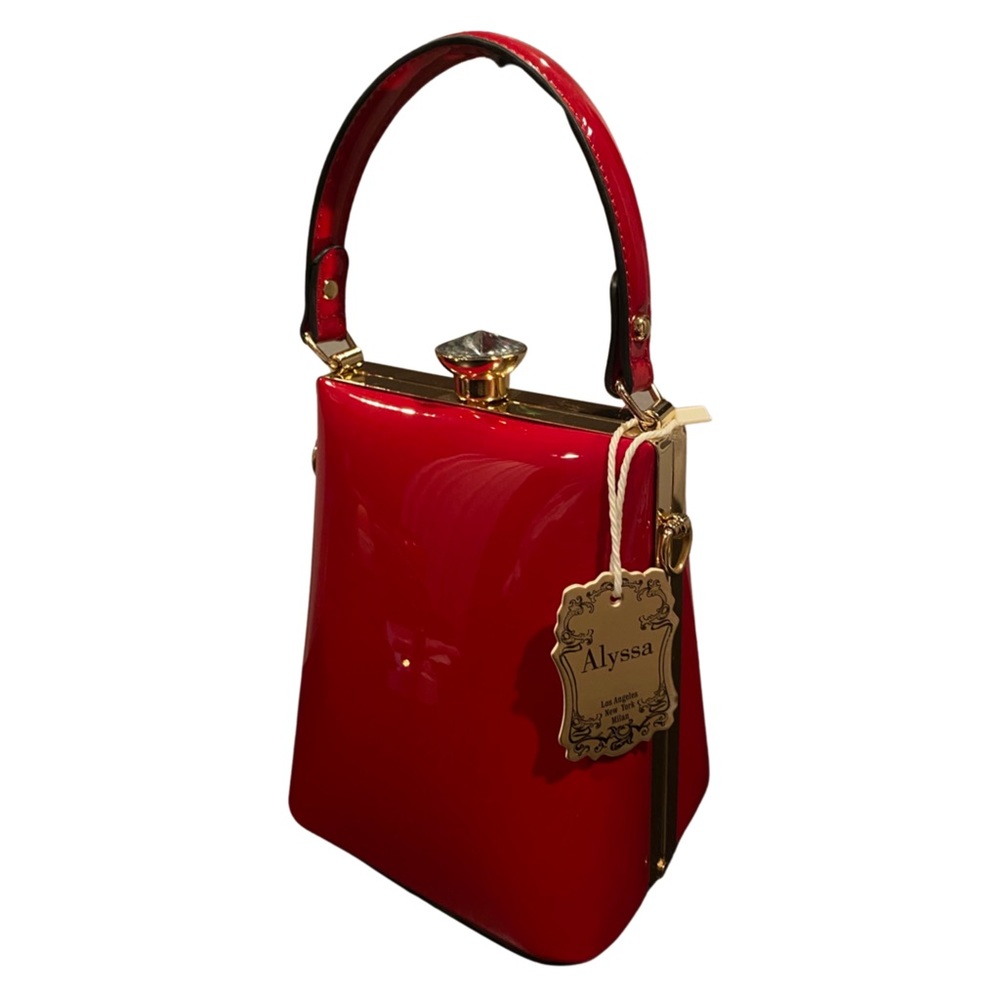 Alyssa Red Patent Bag